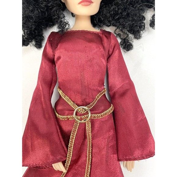 Disney Tangled Mother Gothel Doll Red Dress Jointed 12” Villian Posable FLAWS - Picture 3 of 9